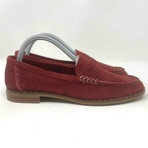 Sperry Top-Sider Seaport Stud Penny Loafer Wine Suede Womens 9